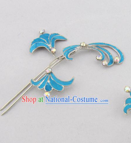 Chinese Ancient Court Princess Orchid Hairpins Traditional Beijing Opera Diva Hair Accessories for Adults