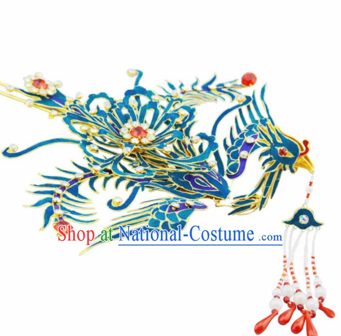 Chinese Ancient Palace Phoenix Hairpins Queen Hair Clip Traditional Beijing Opera Diva Court Hair Accessories for Adults