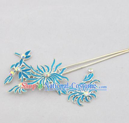 Chinese Ancient Court Princess Chrysanthemum Hairpins Traditional Beijing Opera Diva Hair Accessories for Adults