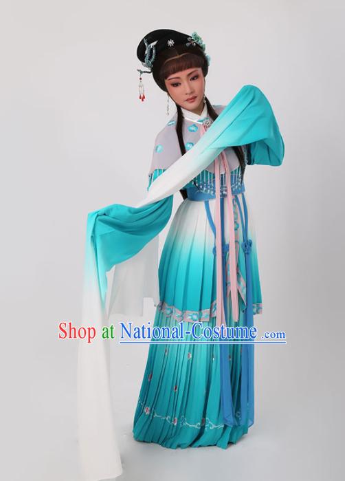 Chinese Traditional Opera Court Princess Green Dress Ancient Beijing Opera Diva Embroidered Costume for Women