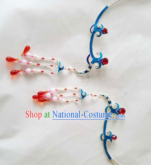 Chinese Ancient Princess Tassel Hairpins Traditional Beijing Opera Diva Court Hair Accessories for Adults