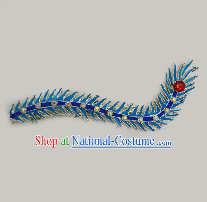 Chinese Ancient Princess Pteris Hairpins Traditional Beijing Opera Diva Court Hair Accessories for Adults