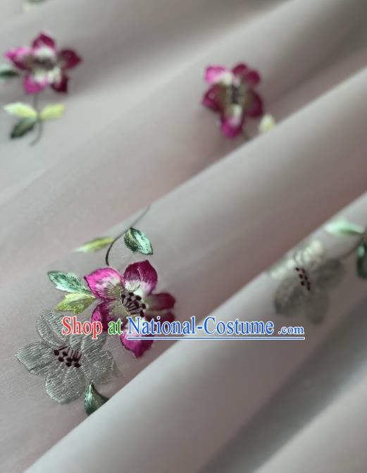 Traditional Chinese Silk Fabric Classical Embroidered Flowers Pattern Design Brocade Fabric Asian Satin Material