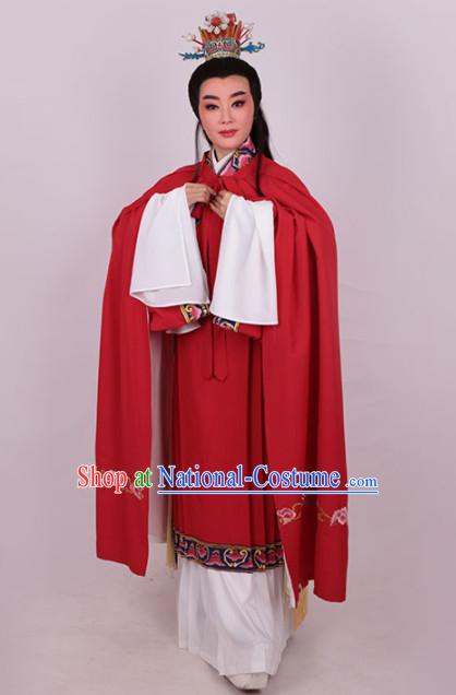 Chinese Traditional Beijing Opera Niche Red Robe Ancient Number One Scholar Costume for Men