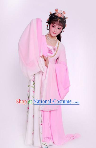 Chinese Traditional Peking Opera Diva Pink Dress Ancient Imperial Consort Embroidered Costume for Women