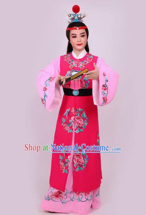 Chinese Traditional Beijing Opera Niche Jia Baoyu Rosy Robe Ancient Nobility Childe Costume for Men