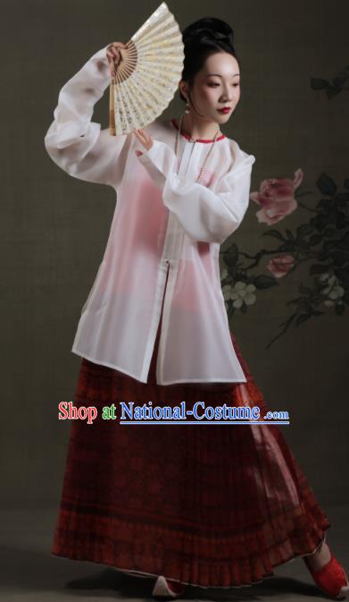 Chinese Ancient Ming Dynasty Dowager Hanfu Dress Traditional Rich Young Mistress Replica Costume for Women