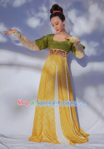 Chinese Ancient Tang Dynasty Court Maid Hanfu Dress Traditional Las Meninas Replica Costume for Women