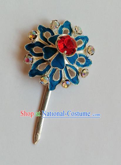 Chinese Ancient Palace Princess Red Crystal Hairpins Traditional Beijing Opera Diva Headwear Hair Accessories for Adults