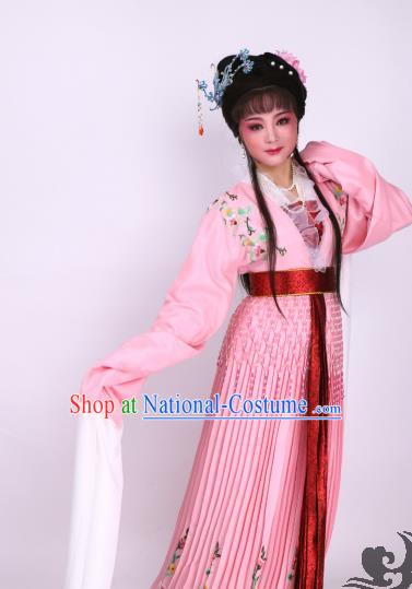 Chinese Traditional Opera Court Lady Pink Dress Ancient Beijing Opera Diva Embroidered Costume for Women