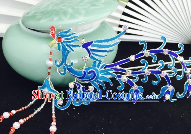 Chinese Ancient Palace Princess Phoenix Hairpins Step Shake Traditional Beijing Opera Diva Headwear Hair Accessories for Adults