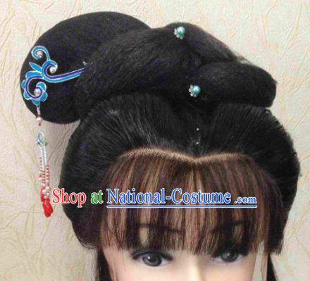 Chinese Ancient Princess Hairpins and Wigs Traditional Beijing Opera Diva Headwear Hair Accessories for Adults