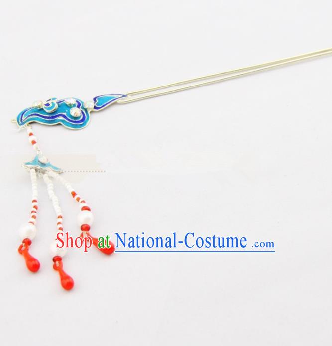 Chinese Ancient Princess Cloud Tassel Hairpins Traditional Beijing Opera Diva Headwear Hair Accessories for Adults