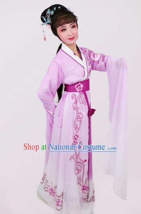 Chinese Traditional Opera Peri Princess Purple Dress Ancient Beijing Opera Diva Embroidered Costume for Women