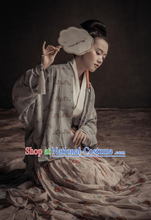 Chinese Ancient Song Dynasty Young Mistress Hanfu Dress Traditional Dowager Replica Costume for Women