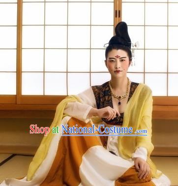 Chinese Ancient Early Tang Dynasty Court Replica Costume Traditional Imperial Consort Hanfu Dress for Women