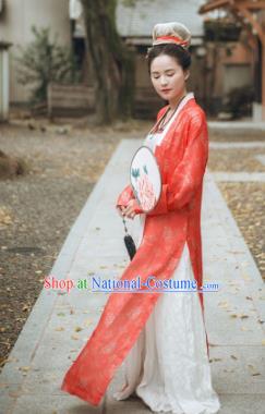 Chinese Ancient Song Dynasty Rich Lady Replica Costume Traditional Dowager Hanfu Dress for Women