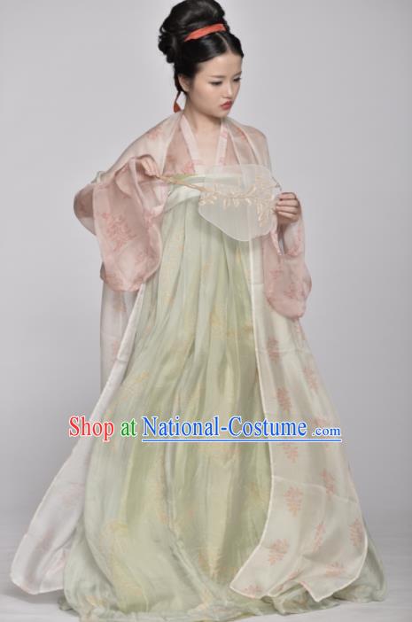 Chinese Ancient Tang Dynasty Imperial Consort Replica Costume Traditional Court Lady Hanfu Dress for Women