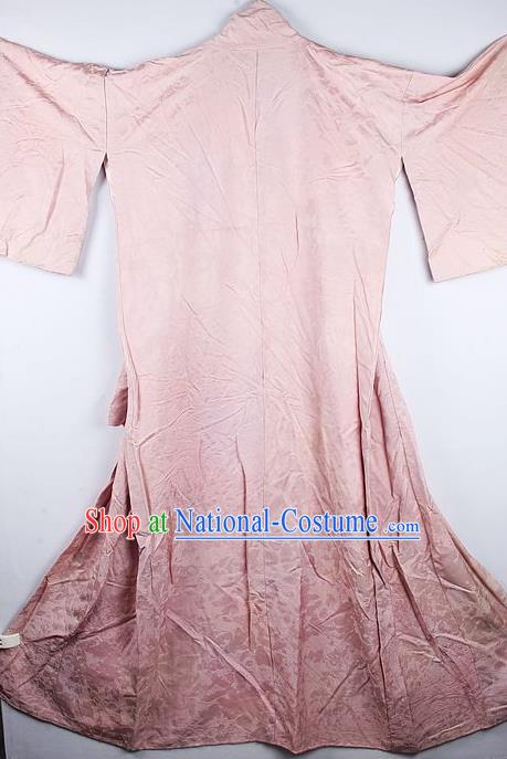 Japanese Traditional Geisha Pink Furisode Kimono Asian Japan National Yukata Dress Costume for Women