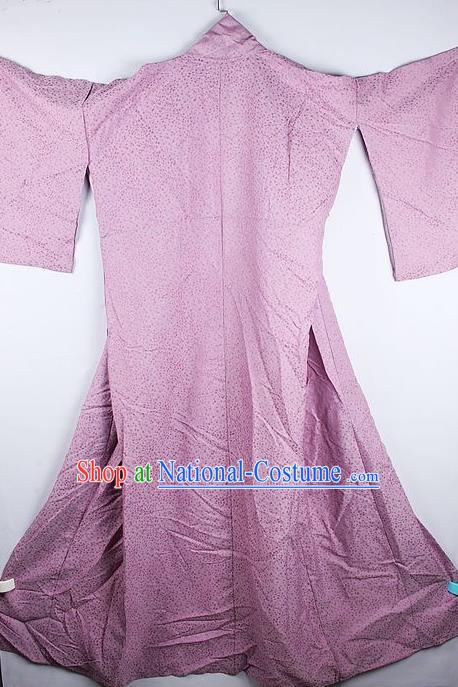 Japanese Traditional Geisha Purple Furisode Kimono Asian Japan National Yukata Dress Costume for Women