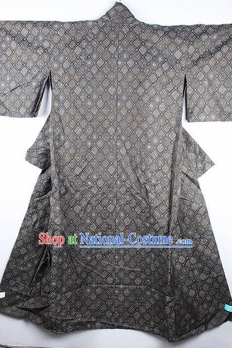 Japanese Traditional Grey Kimono Asian Japan National Yukata Costume for Men