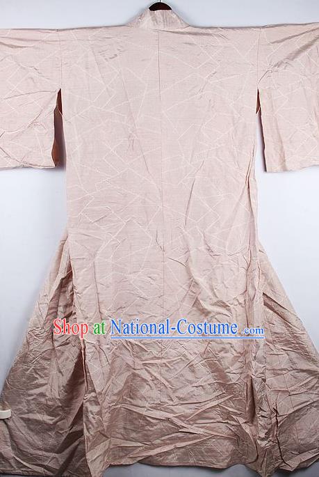 Japanese Traditional Light Pink Furisode Kimono Asian Japan National Yukata Dress Costume for Women