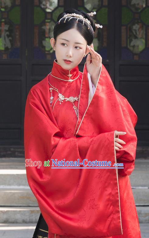 Asian Chinese Ming Dynasty Aristocratic Lady Replica Costume Traditional Ancient Court Hanfu Dress for Women