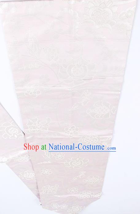 Japanese Traditional Kimono Classical Pattern White Belt Asian Japan National Yukata Brocade Waistband for Women