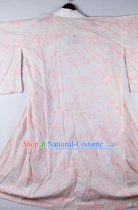 Japanese Traditional Ceremony Costume Printing Pink Sakura Furisode Kimono Asian Japan National Yukata Dress for Women