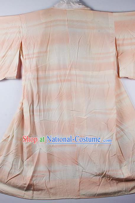 Japanese Traditional Ceremony Costume Light Pink Furisode Kimono Asian Japan National Yukata Dress for Women