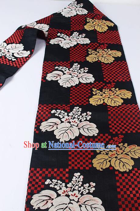 Japanese Ceremony Kimono Classical Sakura Pattern Design Brocade Belt Asian Japan Traditional Yukata Waistband for Women