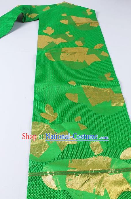 Japanese Ceremony Kimono Classical Pattern Design Green Brocade Belt Asian Japan Traditional Yukata Waistband for Women