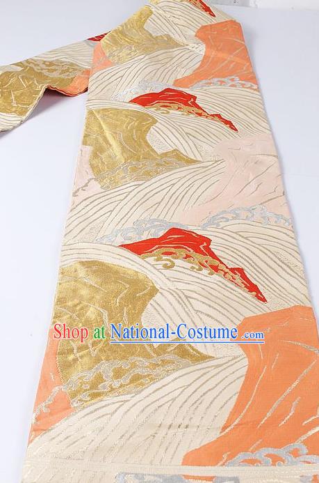 Japanese Kimono Classical Flow Pattern Design Brocade Belt Asian Japan Traditional National Yukata Waistband for Women