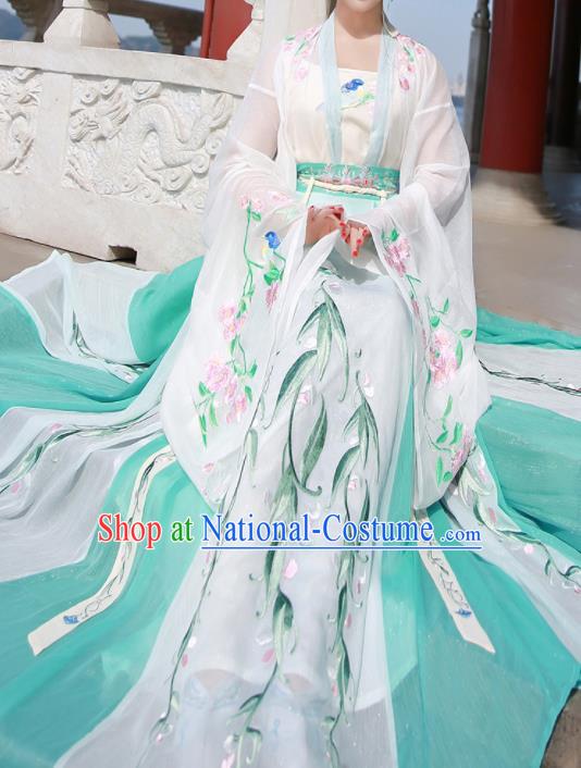 Ancient Chinese Imperial Consort Hanfu Dress Traditional Tang Dynasty Embroidered Court Replica Costume for Women