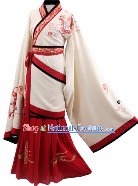 Chinese Ancient Han Dynasty Palace Lady Hanfu Dress Traditional Court Maid Embroidered Replica Costume for Women