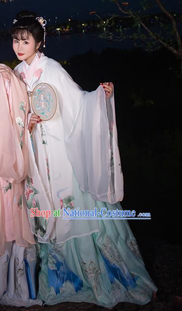 Chinese Ancient Ming Dynasty Nobility Lady Hanfu Dress Traditional Embroidered Replica Costume for Women