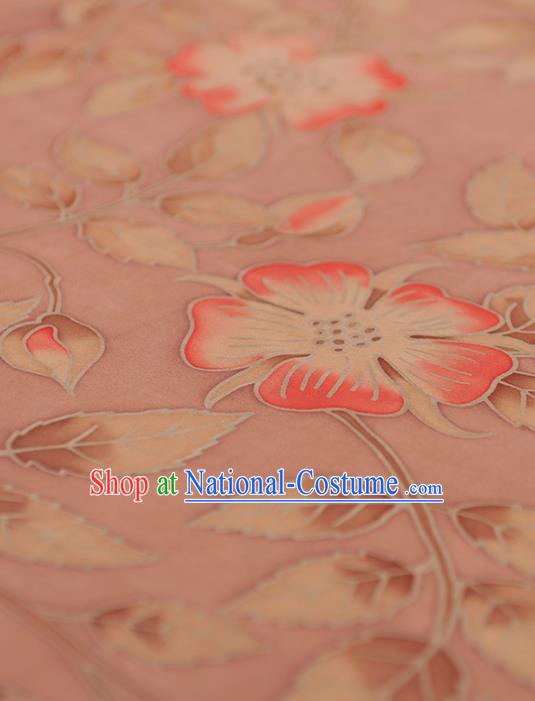 Chinese Traditional Classical Pattern Design Pink Gambiered Guangdong Gauze Asian Brocade Silk Fabric