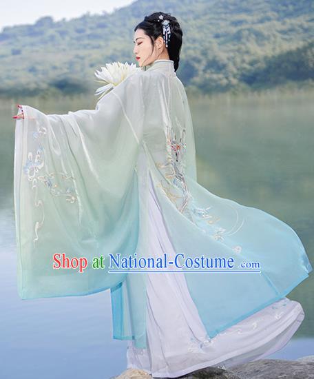 Chinese Traditional Imperial Consort Hanfu Dress Ancient Jin Dynasty Court Princess Embroidered Historical Costume for Women