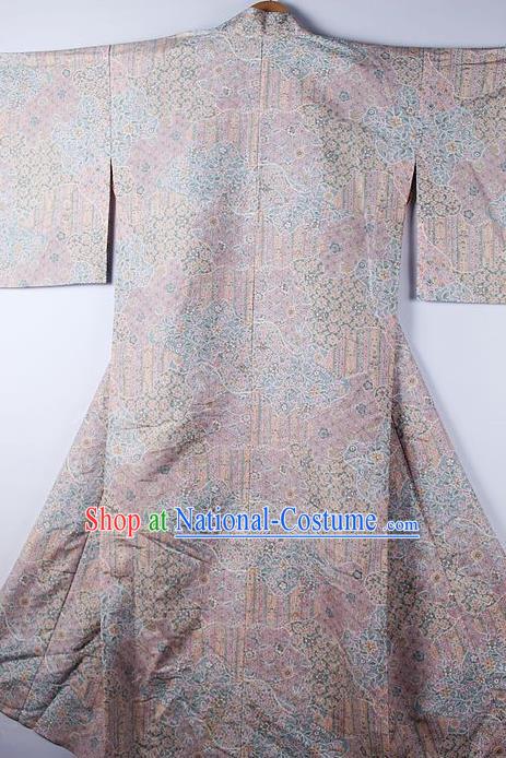 Asian Japanese Ceremony Clothing Printing Lilac Kimono Traditional Japan National Yukata Costume for Men