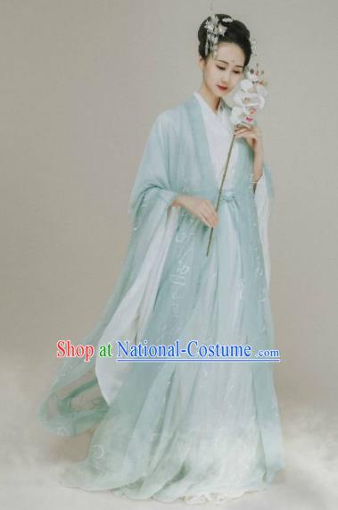 Ancient Chinese Jin Dynasty Court Princess Hanfu Dress Traditional Legend Goddess Replica Costume for Women