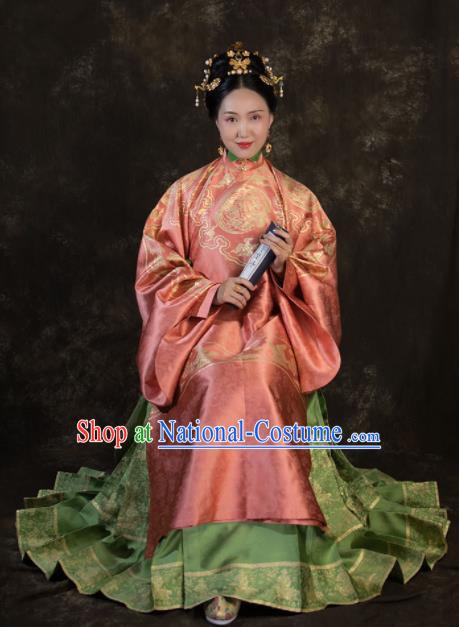 Ancient Chinese Ming Dynasty Empress Hanfu Dress Traditional Court Queen Replica Costume for Women