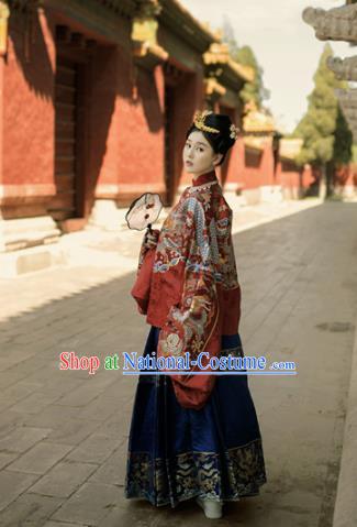 Ancient Chinese Ming Dynasty Princess Wedding Hanfu Dress Traditional Court Lady Replica Costume for Women