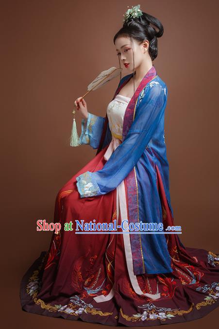 Chinese Traditional Song Dynasty Young Lady Hanfu Dress Ancient Court Princess Replica Costume for Women