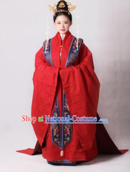 Chinese Traditional Ming Dynasty Court Wedding Red Hanfu Dress Ancient Imperial Empress Replica Costumes for Women