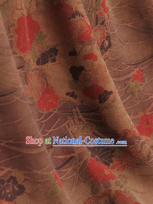 Chinese Traditional Orchid Lotus Pattern Design Gambiered Guangdong Gauze Asian Brocade Silk Fabric