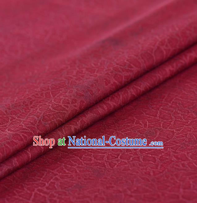 Asian Chinese Classical Pattern Wine Red Gambiered Guangdong Gauze Traditional Cheongsam Brocade Silk Fabric