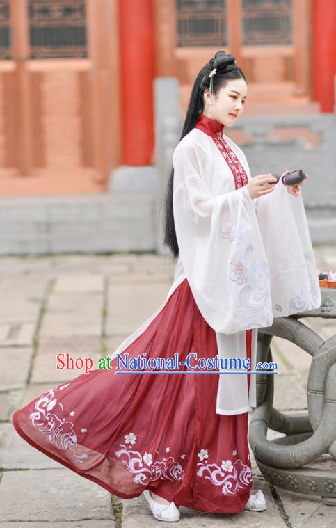 Chinese Ancient Ming Dynasty Hanfu Dress Antique Traditional Court Princess Historical Costume for Women