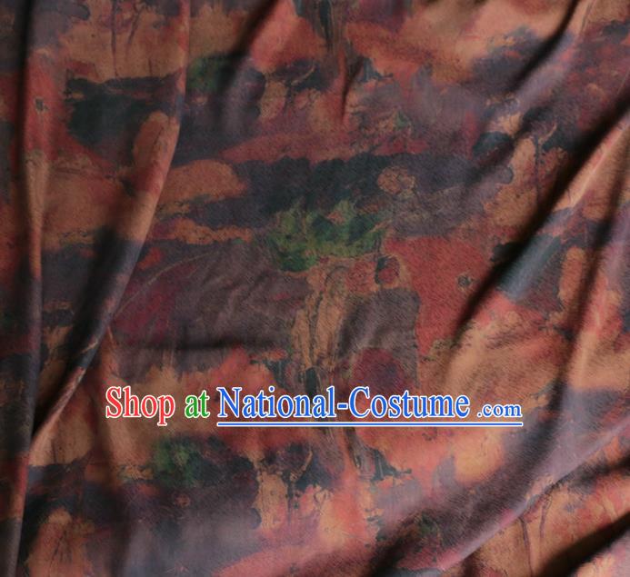 Asian Chinese Classical Pattern Purple Gambiered Guangdong Gauze Satin Drapery Brocade Traditional Cheongsam Brocade Silk Fabric