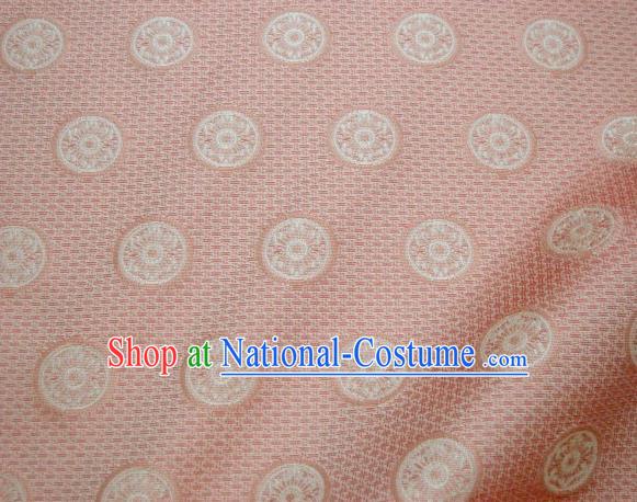 Japanese Traditional Kimono Classical Pattern Pink Brocade Damask Asian Japan Nishijin Satin Drapery Silk Fabric