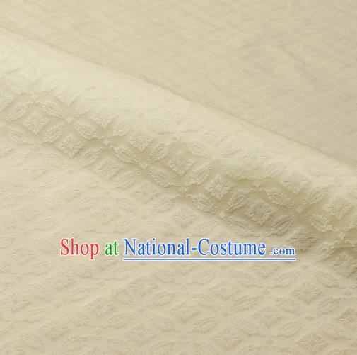 Japanese Traditional Kimono Classical Pattern Beige Brocade Damask Asian Japan Nishijin Satin Drapery Silk Fabric